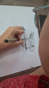 Крапкування малюнку вулиці