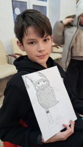 Крапкування малюнку Санти