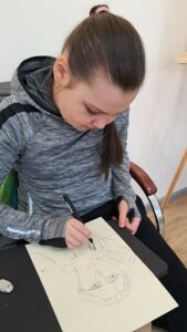 Крапкування портрету Лесі Українки